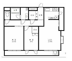 都営大江戸線 牛込柳町駅 徒歩4分の賃貸マンション 2階2LDKの間取り
