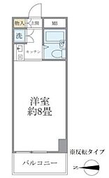 東京メトロ丸ノ内線 新宿御苑前駅 徒歩7分の賃貸マンション 7階ワンルームの間取り