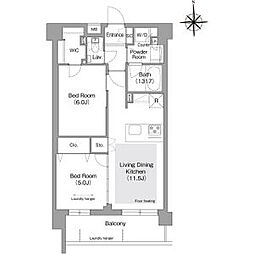 東京メトロ有楽町線 護国寺駅 徒歩4分の賃貸マンション 1階2LDKの間取り