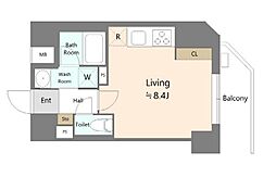 都営大江戸線 本郷三丁目駅 徒歩7分の賃貸マンション 4階1Kの間取り