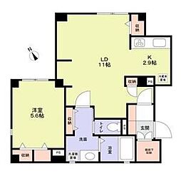 東京メトロ有楽町線 飯田橋駅 徒歩2分の賃貸マンション 1階1LDKの間取り