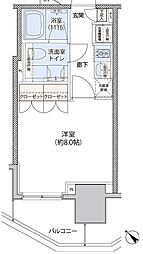 東京メトロ南北線 後楽園駅 徒歩5分の賃貸マンション 14階1Kの間取り