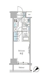 東京メトロ銀座線 赤坂見附駅 徒歩7分の賃貸マンション 4階1Kの間取り