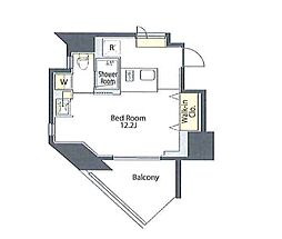 都営三田線 春日駅 徒歩4分の賃貸マンション 3階ワンルームの間取り