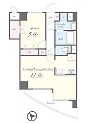 東京メトロ丸ノ内線 後楽園駅 徒歩9分の賃貸マンション 4階1LDKの間取り