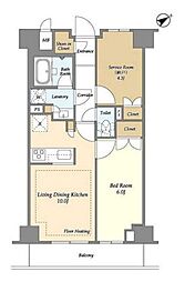 都営新宿線 曙橋駅 徒歩3分の賃貸マンション 10階2SLDKの間取り