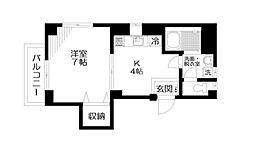 東京メトロ有楽町線 江戸川橋駅 徒歩5分の賃貸マンション 3階1Kの間取り