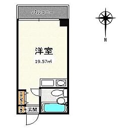 東京メトロ銀座線 溜池山王駅 徒歩5分の賃貸マンション 5階ワンルームの間取り