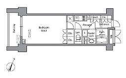 JR総武線 水道橋駅 徒歩5分の賃貸マンション 13階1Kの間取り