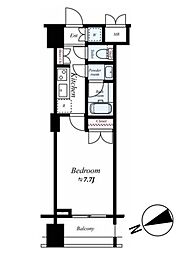 東京メトロ丸ノ内線 新宿御苑前駅 徒歩3分の賃貸マンション 5階1Kの間取り