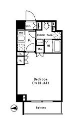 都営新宿線 曙橋駅 徒歩4分の賃貸マンション 10階ワンルームの間取り