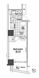 東京メトロ千代田線 赤坂駅 徒歩3分の賃貸マンション 14階1Kの間取り
