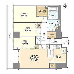 東京メトロ丸ノ内線 本郷三丁目駅 徒歩5分の賃貸マンション 11階3LDKの間取り