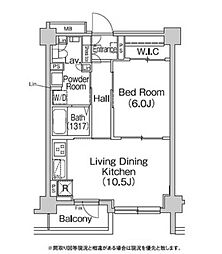 都営大江戸線 牛込柳町駅 徒歩5分の賃貸マンション 2階1LDKの間取り