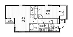 都営大江戸線 飯田橋駅 徒歩8分の賃貸マンション 3階1LDKの間取り
