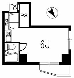 東京メトロ南北線 後楽園駅 徒歩6分の賃貸マンション 8階ワンルームの間取り
