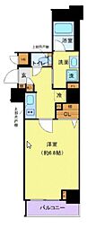 都営大江戸線 牛込柳町駅 徒歩3分の賃貸マンション 2階1Kの間取り