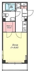 都営新宿線 曙橋駅 徒歩5分の賃貸マンション 2階1Kの間取り