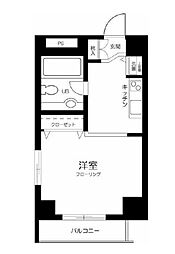 JR総武線 水道橋駅 徒歩4分の賃貸マンション 5階1Kの間取り
