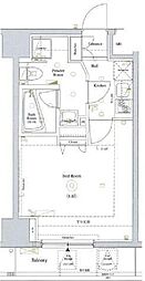 東京メトロ東西線 神楽坂駅 徒歩2分の賃貸マンション 3階1Kの間取り