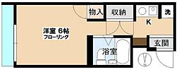 東京メトロ有楽町線 江戸川橋駅 徒歩3分の賃貸マンション 3階ワンルームの間取り