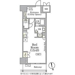 ザ・パークハビオ神楽坂レジデンスSouth ワンルームの間取図画像
