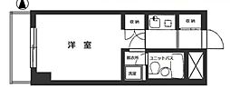 東京メトロ丸ノ内線 新宿御苑前駅 徒歩6分の賃貸マンション 7階1Kの間取り