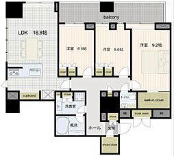 ブランズ千代田富士見 3LDKの間取図画像