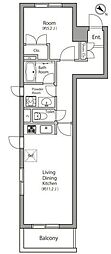 プライマル小石川 1LDKの間取図画像