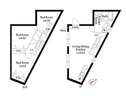 THE ONE Ichigaya 3LDKの間取図画像