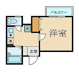 プレール九段 1Kの間取図画像