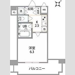 ステージファースト神楽坂 1Kの間取図画像