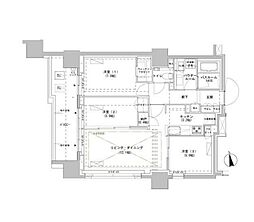 パークスフイア牛込神楽坂 3LDKの間取図画像