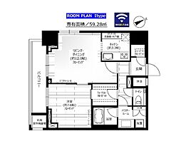 グランドコンシェルジュ六本木 1LDKの間取図画像
