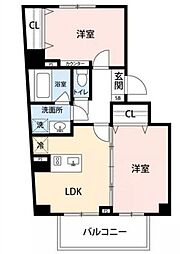 レジディア六本木檜町公園 2LDKの間取図画像