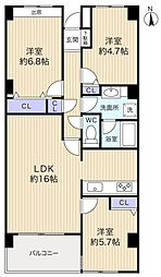 ユーカリが丘宮ノ台ハイツ 3LDKの間取り