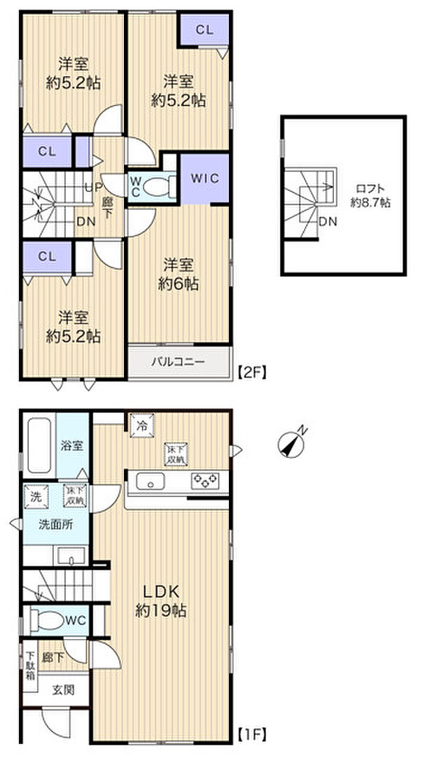 1階は家族団らんのLDK+水まわりスペースでゆとりを確保◎