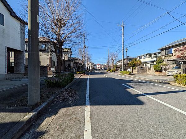 北側前面道路には歩道あり