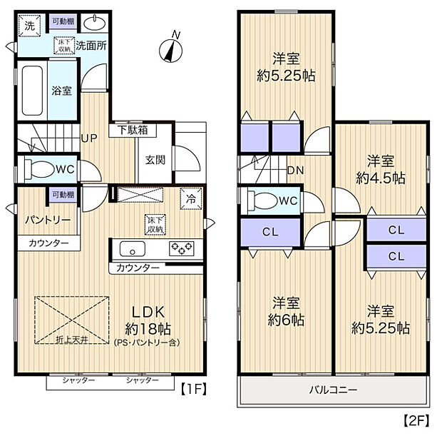 各居室収納のほか、ロフトやパントリーを備えた収納充実の住まい