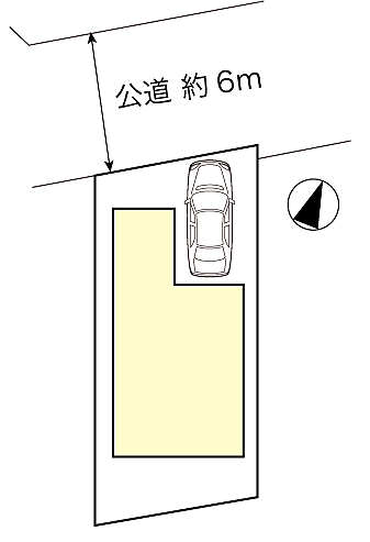 北西側幅員約6m公道に接道しています