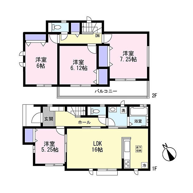 家事動線に配慮した水回り設備 全居室収納設備付き