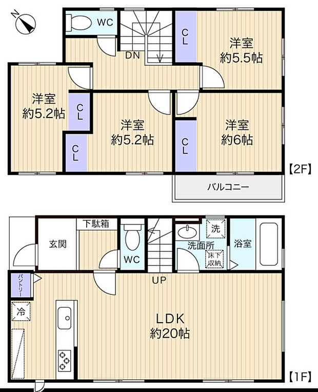 ファミリーでのびのび暮らせる4LDK　廊下が少ない機能的な間取り
