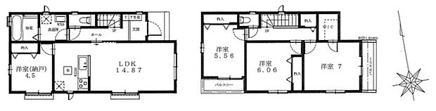 ライフスタイルに合わせて使用できる約4.5帖の納戸付き