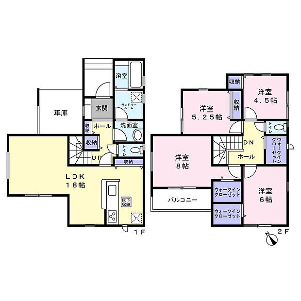 家族が集まるLDKはゆったり約18帖　充実の収納設備で空間をより広く使用できます