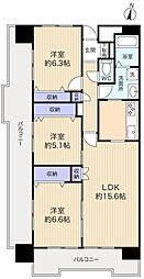 ハイネス勝田台弐番館 3LDKの間取図画像