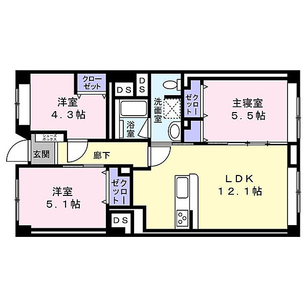 インテリアを統一しやすい全室洋室の3LDK