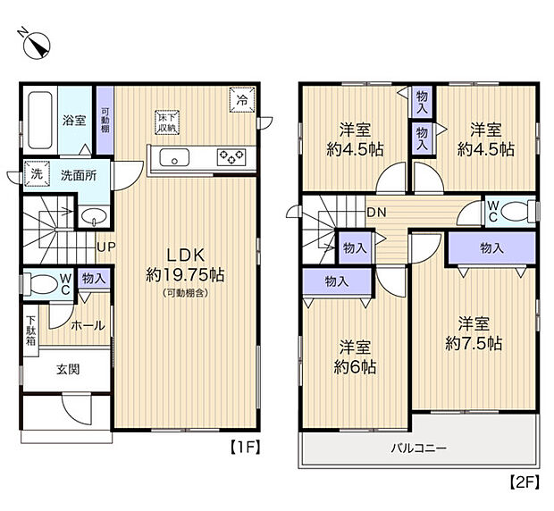 リビング階段や対面キッチンを設けた、家族の交流が増える住まい
