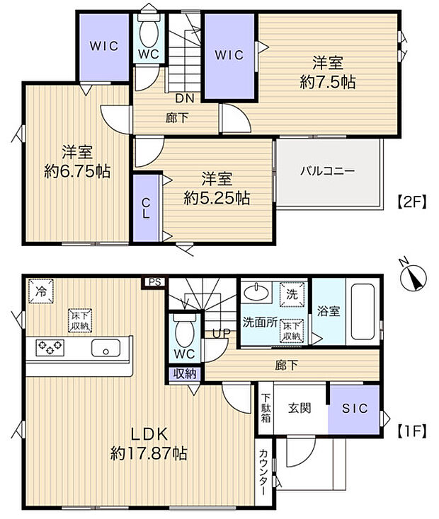 各部屋ゆとりある広さの3LDK　全室南西向き・2面採光