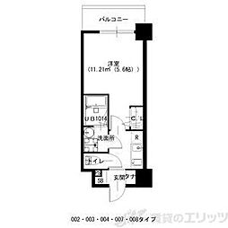 SOLASIA residence 千里丘 3階1Kの間取り
