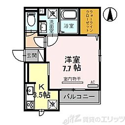 ソシュール 2階ワンルームの間取り